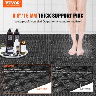 VEVOR Διασυνδεόμενα Αντιολισθητικά Πλακάκια Δαπέδου 30x30 εκ. (12 τ...