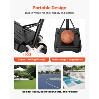 VEVOR Ρυθμιζόμενη Φορητή Μπασκέτα 1.6-2.1m για Παιδιά με Δίχτυ & Ρό... VEVOR Ρυθμιζόμενη Φορητή Μπασκέτα 1.6-2.1m για Παιδιά με Δίχτυ & Ρό...