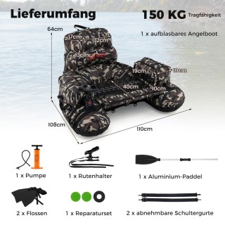 Costway Φουσκωτή Βάρκα Ψαρέματος με Ιμάντες Ώμου και Χειροκίνητη Αν... Costway Φουσκωτή Βάρκα Ψαρέματος με Ιμάντες Ώμου και Χειροκίνητη Αν...