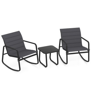 Costway Σετ Εξωτερικού Χώρου Μπαλκονιού 3 Τεμαχίων με 2 Καρέκλες Ρο...