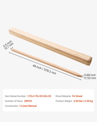 VEVOR Ξύλινοι Πάσσαλοι Κήπου, 25 Τεμάχια 17.53×12.7×1219.2 mm WLMZ0... VEVOR Ξύλινοι Πάσσαλοι Κήπου, 25 Τεμάχια 17.53×12.7×1219.2 mm WLMZ0...