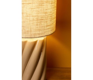 Ostaria Λάμπα Κεραμική Στριφτή Twist Μπεζ -36176