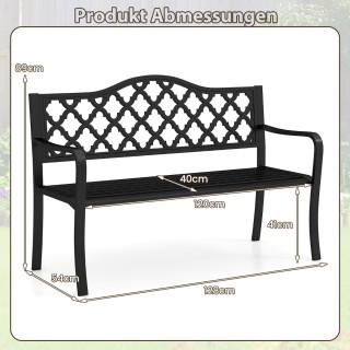 Costway Μεταλλικός Πάγκος Κήπου 2 Θέσεων με Πλάτη & Μπράτσα 128x54x... Costway Μεταλλικός Πάγκος Κήπου 2 Θέσεων με Πλάτη & Μπράτσα 128x54x...