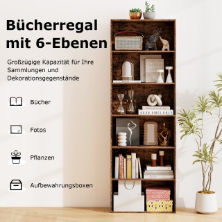 Costway Βιβλιοθήκη με 2 Σετ Ασφάλειας Ανατροπής, Ελεύθερης Τοποθέτ... Costway Βιβλιοθήκη με 2 Σετ Ασφάλειας Ανατροπής, Ελεύθερης Τοποθέτ...