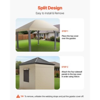 VEVOR Χειμερινό Κάλυμμα Γκαζέμπο με Πλευρικά Τοιχώματα & Παράθυρα L...