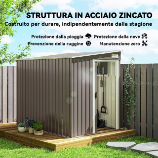 Outsunny Μεταλλικό Σπιτάκι Εργαλείων 1.5x2m με Βάση, Συρόμενη Πόρτα...