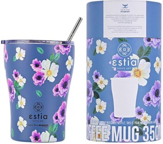 ESTIA Θερμική Κούπα Καφέ 350ml Save the Aegean ε Garden Blue 01-16883