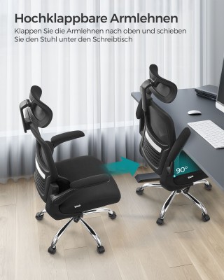 Καρέκλα Γραφείου SONGMICS με Αναδιπλούμενα Μπράτσα και Υποστήριξη Μ... Καρέκλα Γραφείου SONGMICS με Αναδιπλούμενα Μπράτσα και Υποστήριξη Μ...