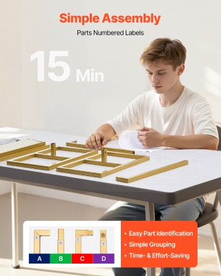 VEVOR Χρυσή Μεταλλική Αψίδα 2.4x2.4μ - Σταθερή και Εύκολη στη Συναρ...