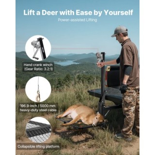 VEVOR Φορητός Ανυψωτήρας Θηράματος με Πλατφόρμα και Σύστημα Ανύψωση...