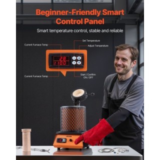 VEVOR Κιτ Ηλεκτρικού Χωνευτηρίου 1350W για Τήξη Μετάλλων, 2102℉/115... VEVOR Κιτ Ηλεκτρικού Χωνευτηρίου 1350W για Τήξη Μετάλλων, 2102℉/115...