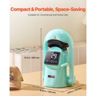 VEVOR Πράσινη Αυτόματη Πρέσα Καπέλων με 2 Ανταλλάξιμες Πλάκες και Ο...