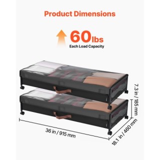 VEVOR ΒΕVOR Αποθηκευτικός Χώρος Κάτω από το Κρεβάτι με Ρόδες 36x18.... VEVOR ΒΕVOR Αποθηκευτικός Χώρος Κάτω από το Κρεβάτι με Ρόδες 36x18....