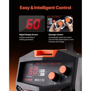 VEVOR Συγκολλητής MIG 130Amp Χωρίς Αέριο με IGBT Inverter MIGYXHJ1H...