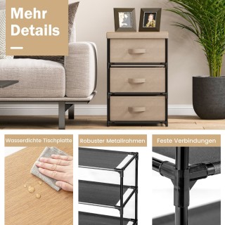 Costway Κομοδίνο με υφασμάτινα συρτάρια και μεταλλικό σκελετό καφέ... Costway Κομοδίνο με υφασμάτινα συρτάρια και μεταλλικό σκελετό καφέ...