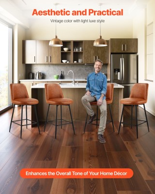 VEVOR Σετ 3 Σκαμπό Μπαρ, 69cm Ύψος με Περιστροφή, Δερματίνης, Καφέ,... VEVOR Σετ 3 Σκαμπό Μπαρ, 69cm Ύψος με Περιστροφή, Δερματίνης, Καφέ,...