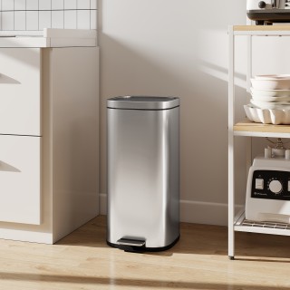 HOMCOM Κάδος Απορριμμάτων με Πεντάλ 30L με Αποσπώμενο Κουβά, από Μέ... HOMCOM Κάδος Απορριμμάτων με Πεντάλ 30L με Αποσπώμενο Κουβά, από Μέ...