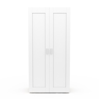 Δίφυλλη Ντουλάπα Marius με 2 Πόρτες 80 x 48 x 167 cm Λευκό & Ξύλο 3... Δίφυλλη Ντουλάπα Marius με 2 Πόρτες 80 x 48 x 167 cm Λευκό & Ξύλο 3...