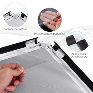 Costway Σετ 2 Ρυθμιζόμενοι Μαύροι Περιστρεφόμενοι Πινακίδες A3 CB10...