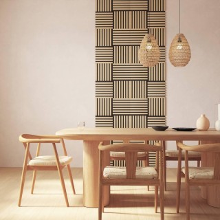 Atmosphera Σετ 3 Κομψών Διακοσμητικών Πάνελ Colva με Μαύρο Φόντο 30...