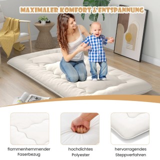 Costway Ιαπωνικό Στρώμα Φουτόν Τατάμι με Πλενόμενο Κάλυμμα 200x90x1...