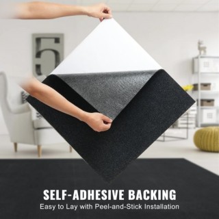 Αυτοκόλλητα Πλακάκια Καρπέτου VEVOR 24x24, 15τμχ, Μαύρο Καρβουνί  Z...