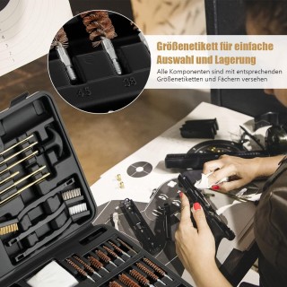 Costway Σετ Καθαρισμού Όπλων 107 τμχ, Καθολικό Μαύρο TH10045DK