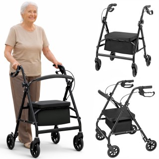 BAKAJI Πτυσσόμενο Περπατούρα με Καθισμα για Ηλικιωμένους και Άτομα ...
