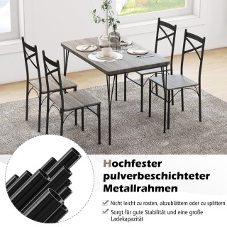 Costway Σετ Τραπεζαρίας 5 Τεμαχίων με Μεταλλικό Σκελετό και 4 Καρέ... Costway Σετ Τραπεζαρίας 5 Τεμαχίων με Μεταλλικό Σκελετό και 4 Καρέ...