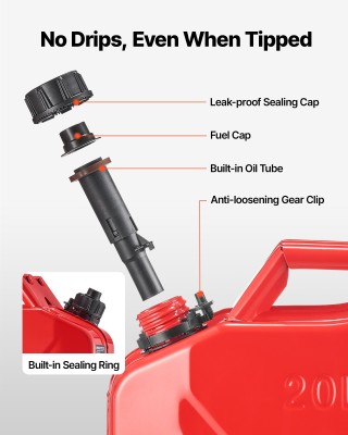 VEVOR Καναπές Καυσίμου 20L με Στόμιο & Άνετη Χειρολαβή, Κόκκινος JS... VEVOR Καναπές Καυσίμου 20L με Στόμιο & Άνετη Χειρολαβή, Κόκκινος JS...