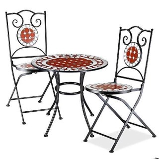 BAKAJI Σετ Τραπέζι + Πτυσσόμενες Καρέκλες Ψηφιδωτό Έπιπλο Εξωτερικ... BAKAJI Σετ Τραπέζι + Πτυσσόμενες Καρέκλες Ψηφιδωτό Έπιπλο Εξωτερικ...