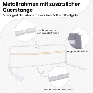 Costway Πτυσσόμενο Προστατευτικό Κρεβατιού για Νήπια με Αφαιρούμενο... Costway Πτυσσόμενο Προστατευτικό Κρεβατιού για Νήπια με Αφαιρούμενο...