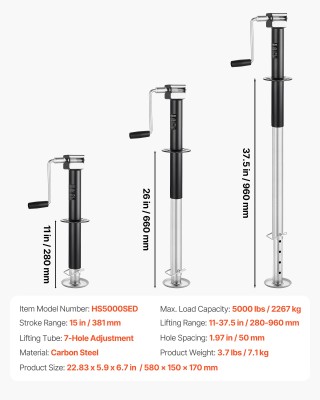 VEVOR Υδραυλικό Γρύλο Τρέιλερ 2267kg με ρυθμιζόμενο πόδι & υποδοχή ... VEVOR Υδραυλικό Γρύλο Τρέιλερ 2267kg με ρυθμιζόμενο πόδι & υποδοχή ...