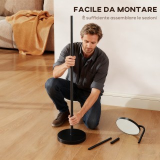 HOMCOM Λάμπα Δαπέδου LED με Περιστρεφόμενη Κεφαλή 350° και Μαγνητικ...