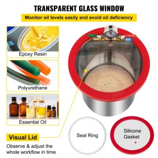 VEVOR Κιτ Θαλάμου Κενού με Αντλία 5 Γαλ 5CFM 1/3HP Μονού Σταδίου  S...