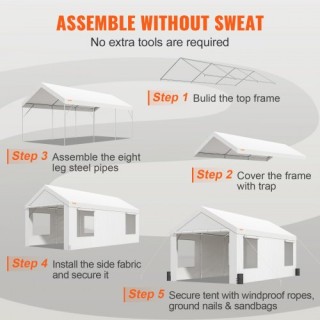 VEVOR Στέγαστρο Αυτοκινήτου 10x20ft με Αφαιρούμενα Πλευρικά Τοιχώμα... VEVOR Στέγαστρο Αυτοκινήτου 10x20ft με Αφαιρούμενα Πλευρικά Τοιχώμα...