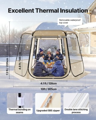 VEVOR Διάφανη Σκηνή Φυσαλίδα 3.05 x 2.75 m με Πανοραμική Θέα JGZ109...