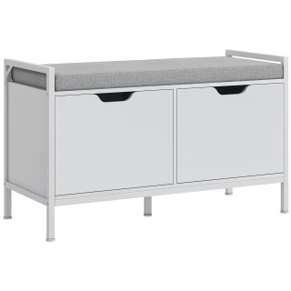 HOMCOM  Πάγκος Παπουτσοθήκη με 2 Ντουλάπια και Μαξιλάρι, από Ύφασμα...