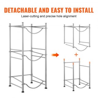 Ράφι Νερού VEVOR 3 Επιπέδων για 3 Μπουκάλια Ασημί 5JLTZSSTSTZC6X90BV0 Ράφι Νερού VEVOR 3 Επιπέδων για 3 Μπουκάλια Ασημί 5JLTZSSTSTZC6X90BV0