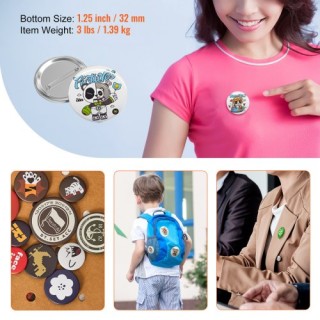 Σετ Υλικών για Κατασκευή Κουμπιών 32mm VEVOR (500 τεμ.)  XZGSLH32MM...