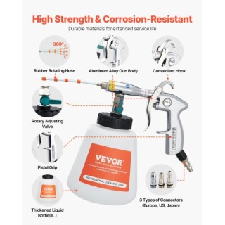 VEVOR Πιστόλι Καθαρισμού Αυτοκινήτου Υψηλής Πίεσης με Δοχείο 1L PJW...