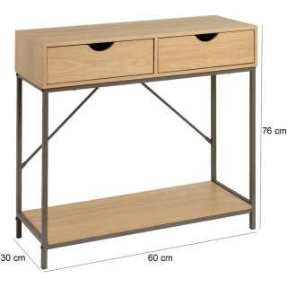 BAKAJI Κονσόλα με 2 Συρτάρια από Μέταλλο και Ξύλο Έπιπλο Εξοικονόμ... BAKAJI Κονσόλα με 2 Συρτάρια από Μέταλλο και Ξύλο Έπιπλο Εξοικονόμ...