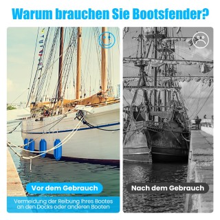 Costway  Ναυτικός Προστατευτικός Προφυλακτήρας PVC με Ενισχυμένη Αν...