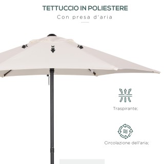 Outsunny Ομπρελόκηπος 2x2m Στρογγυλό με Κεντρικό Κοντάρι από Αλουμί... Outsunny Ομπρελόκηπος 2x2m Στρογγυλό με Κεντρικό Κοντάρι από Αλουμί...