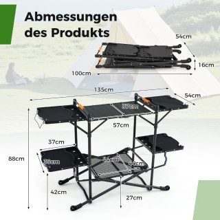 Costway Φορητή Κουζίνα Κάμπινγκ με Πτυσσόμενο Αλουμινένιο Πάγκο 135... Costway Φορητή Κουζίνα Κάμπινγκ με Πτυσσόμενο Αλουμινένιο Πάγκο 135...
