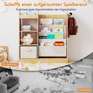 Costway Παιδική Βιβλιοθήκη με Ολόσωμο Καθρέφτη και Οργανωτή Αποθήκε...