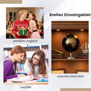 Costway Μαύρη Μεταλλική Υδρόγειος 20cm - Εκπαιδευτικό & Διακοσμητικ...