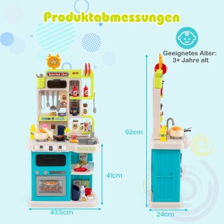 Costway Παιδική Κουζίνα με 95 Αξεσουάρ - Παιχνιδόκουζινα για Παιδιά...