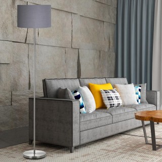 BAKAJI  Λάμπα Δαπέδου 160cm Μοντέρνος Σχεδιασμός Καπέλο E27 60W Ύφα...