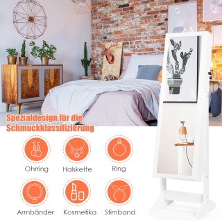 Costway 2-σε-1 Καθρέφτης και Ντουλάπα Κοσμημάτων με Ρυθμιζόμενο Ολ... Costway 2-σε-1 Καθρέφτης και Ντουλάπα Κοσμημάτων με Ρυθμιζόμενο Ολ...